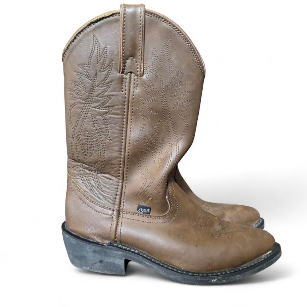 Justin JB1100 Ranch & Road Cowboy Boots Men’s 8EE Brown Leather Western Work